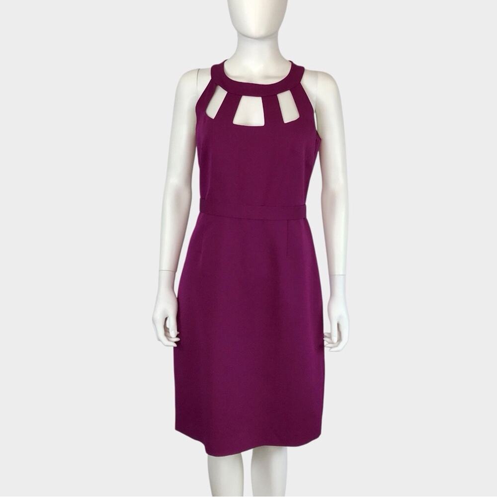 Elie Tahari NWT Sleeveless Silk Dress Fuchsia Pink Purple Knee Length Lucy